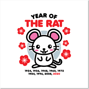 Year of the Rat 2020 Happy Chinese Zodiac New Year Kawaii Posters and Art